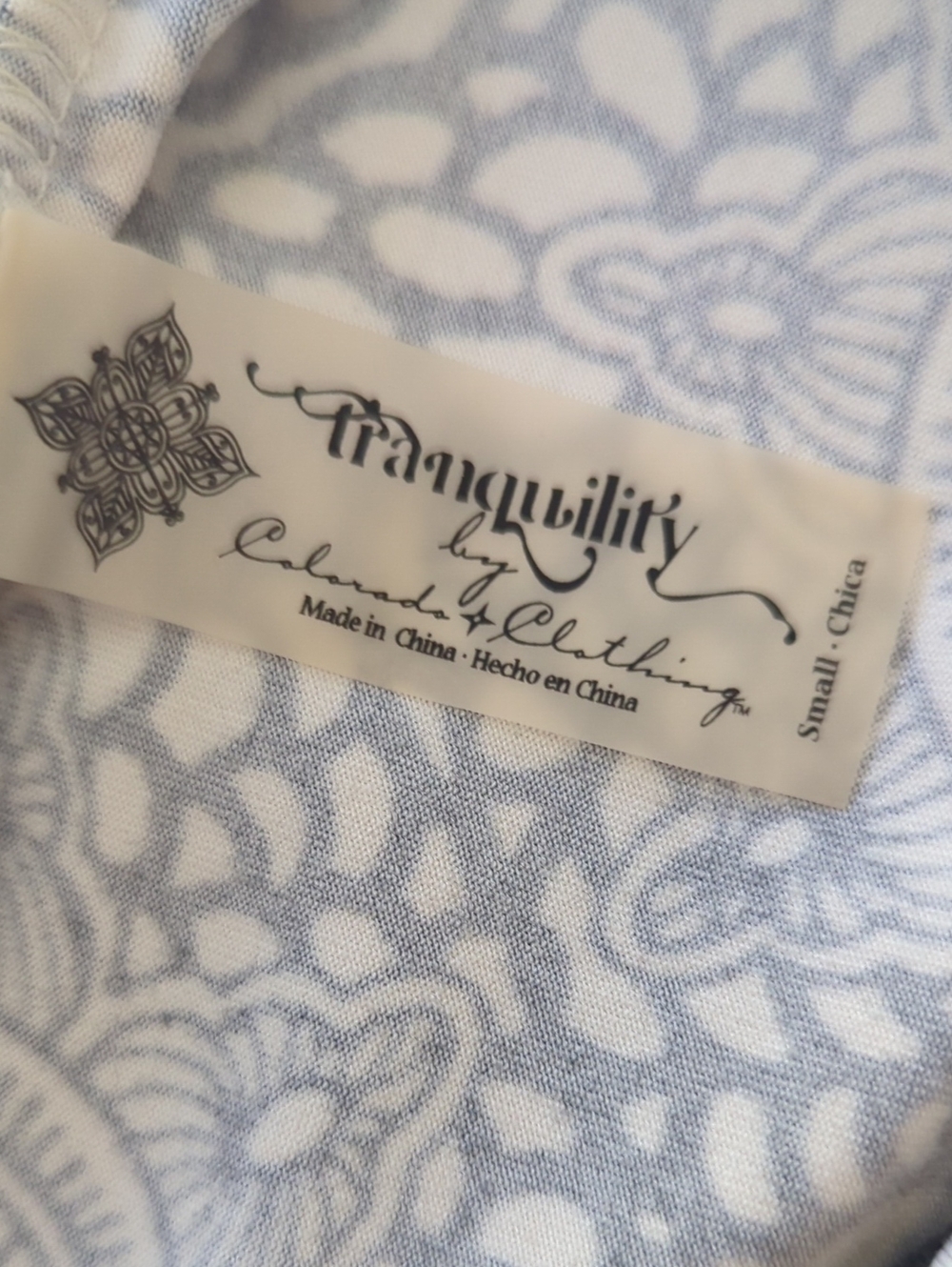 Tranquility Boho Festival Black & White Mandala A-Line Midi Skirt Sz Small - Picture 2 of 5